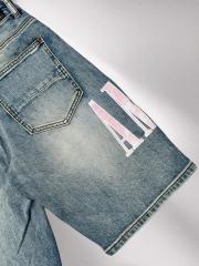 1:1 quality version Pink Embroidered Denim Shorts