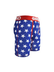 Blue Background With White Five-pointed Star Print Boxer Briefs 28702279