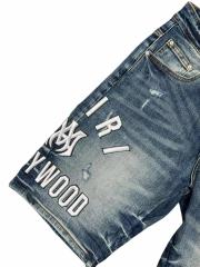 1:1 quality version Hollywood 3D Letter Embroidered Denim Shorts 28972417