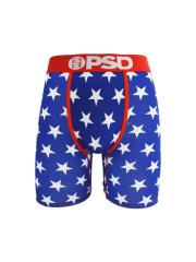 Blue Background With White Five-pointed Star Print Boxer Briefs 28702279