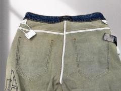 1:1 quality version Hollywood 3D Letter Embroidered Denim Shorts