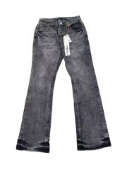 1:1 quality version Ash Gray Cross Pattern Embroidered Slightly Flared Jeans 28972587