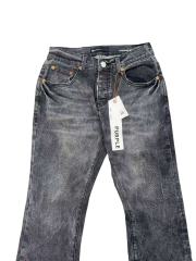 1:1 quality version Ash Gray Cross Pattern Embroidered Slightly Flared Jeans 28972587