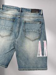 1:1 quality version Pink Embroidered Denim Shorts