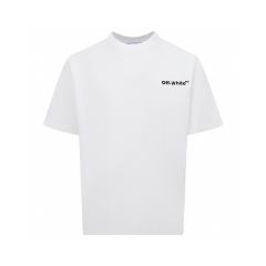 1:1 Top Quality OW Logo Printed Crewneck T-Shirt Black White