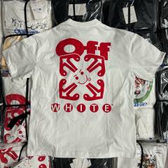 1:1 Top Quality OW Smile Arrows Skate T-Shirt White