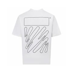 1:1 Top Quality OW Logo Printed Crewneck T-Shirt Black White