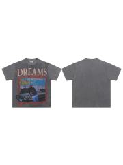 Vale Forever Car Burned diamond Print Washed Version Tee