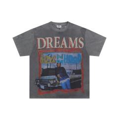 Vale Forever Car Burned diamond Print Washed Version Tee