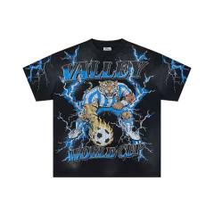 Retro Washed Black Soccer Tiger Graphic Oversized T-Shirt 29018961