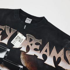 Rhinestone Letter Portrait Print Washed Version Tee 28756727