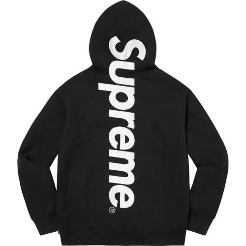 SUPREM* SATIN APPLIQUÉ APPLIQUE HOODED SWEATSHIRT HOODIE