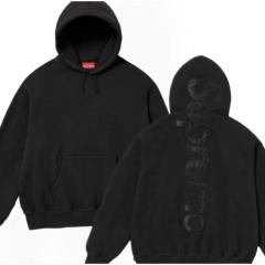 SUPREM* SATIN APPLIQUÉ APPLIQUE HOODED SWEATSHIRT HOODIE
