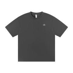 Alο Grey Small Metal Logo Font T-shirt