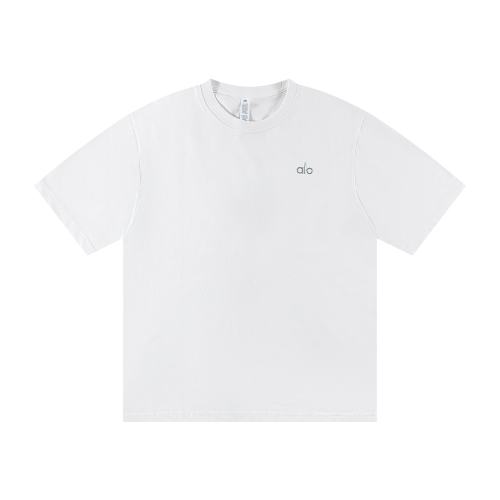 Alο Grey Small Metal Logo Font T-shirt