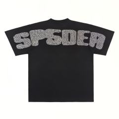 1:1 Top Quality Rhinestone Spider Web Graphic Tee