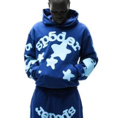 1:1 TOP Quality Reflective Big Star Print Hoodie & Pants Set