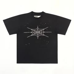 1:1 Top Quality Rhinestone Spider Web Graphic Tee
