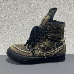 RO Fringe High-Top Canvas Platform Couple Shoes High White (US6-14)