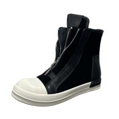 RO Dark Tone Double Zipper Cream Platform High Top Men Shoes (US6-14)
