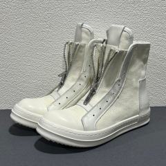 RO 2026 Creamy White Zipper High-Top Platform Ankle Boots (US6-14)