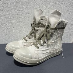 RO Fringe High-Top Canvas Platform Couple Shoes High White (US6-14)