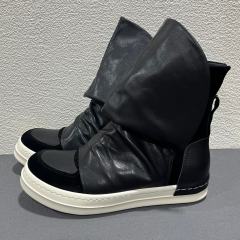 RO Top Layer Leather RO Dark Style Hat Shaped High Top Ankle Boots(US6-14)