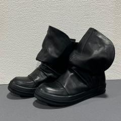 RO Top Layer Leather RO Dark Style Hat Shaped High Top Ankle Boots(US6-14)