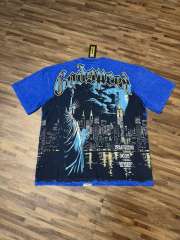 Blue New York night scene with Statue of Liberty vintage washed T-shirt 29035099