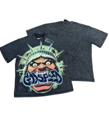 Rhinestone Logo God Statue Print Distressed Washed Version Tee 2 colors 28760692