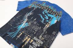 Blue New York night scene with Statue of Liberty vintage washed T-shirt 29035099