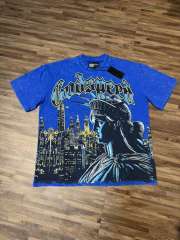 Blue New York night scene with Statue of Liberty vintage washed T-shirt 29035099
