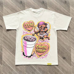 1:1 Quality That's A Awful Lot of Cough Syrup Heart Printed Cotton Casual Short Sleeve T-Shirt