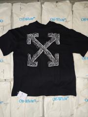 1:1 Top Quality OW Messy Embroidery Arrow T-shirt