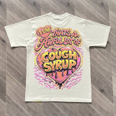 1:1 Quality That's A Awful Lot of Cough Syrup Heart Printed Cotton Casual Short Sleeve T-Shirt