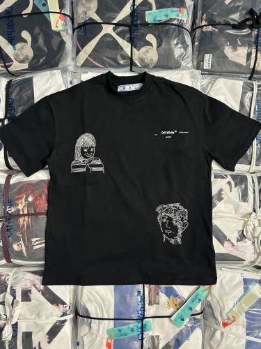 1:1 Top Quality OW Girl Embroidery Graphic T-shirt