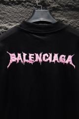 BLCG Pink Drip Gothic Logo Embroidered Black T-shirt