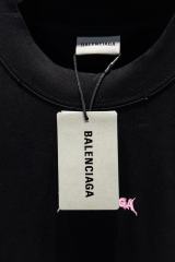 BLCG Pink Drip Gothic Logo Embroidered Black T-shirt