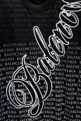 BLCG Pink Drip Gothic Logo Embroidered Black T-shirt