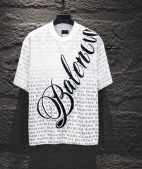 BLCG Pink Drip Gothic Logo Embroidered White T-shirt