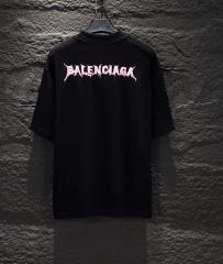 BLCG Pink Drip Gothic Logo Embroidered Black T-shirt