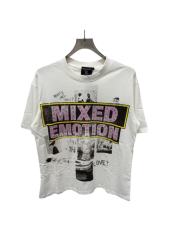 Rhinestone Collage Print T-Shirt - Letter Vintage Washed tee 28978789