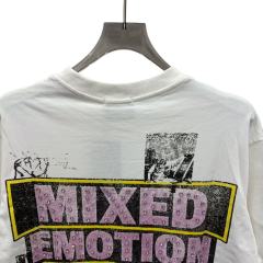Rhinestone Collage Print T-Shirt - Letter Vintage Washed tee 28978789