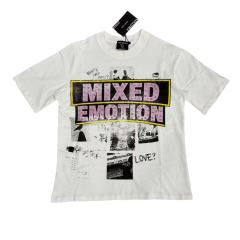 Rhinestone Collage Print T-Shirt - Letter Vintage Washed tee 28978789