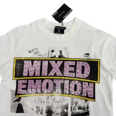 Rhinestone Collage Print T-Shirt - Letter Vintage Washed tee 28978789