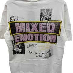 Rhinestone Collage Print T-Shirt - Letter Vintage Washed tee 28978789