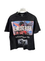 Vintage Washed Black Angel Print T-Shirt Rhinestone Emotion Oversized tee 28978821