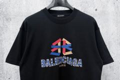 BLCG Rhinestone Embellished Logo Oversized Cotton T-Shirt
