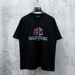 BLCG Rhinestone Embellished Logo Oversized Cotton T-Shirt