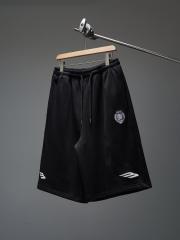 BLCG 3B Logo & Crest Embroidered Black Sweat Shorts